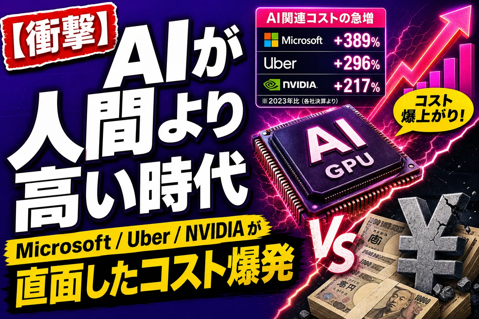 『AI、人間より高い』時代きた!? Microsoft / Uber / NVIDIA がぶつかった『エージェントAIコスト爆発』の正体を整理するよ