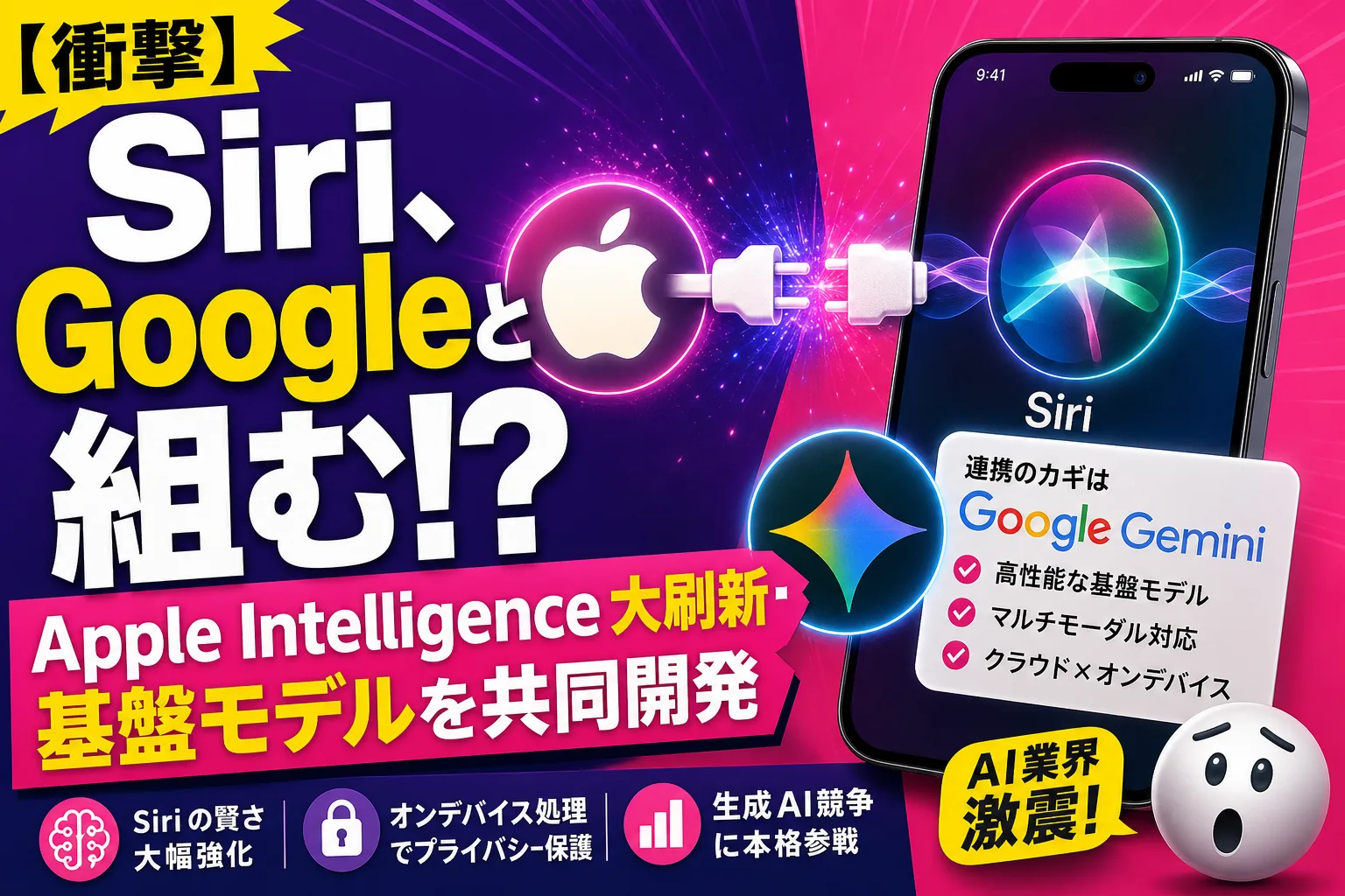 Appleが『Siri AI』を大刷新!しかも基盤モデルをGoogleと共同開発だって——てんびん丸が整理するよ