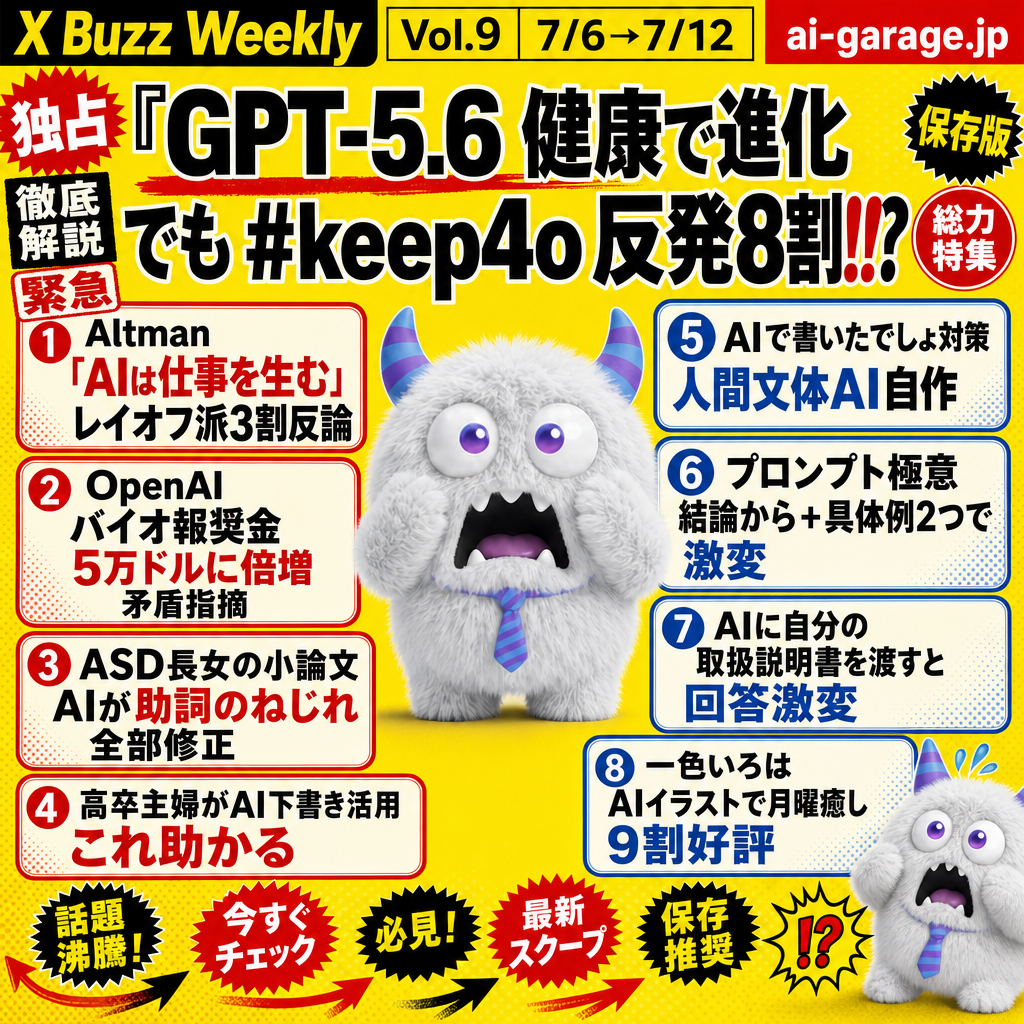 Vol.9 07/06 〜 07/12 の AI バズ 9 本のまとめ